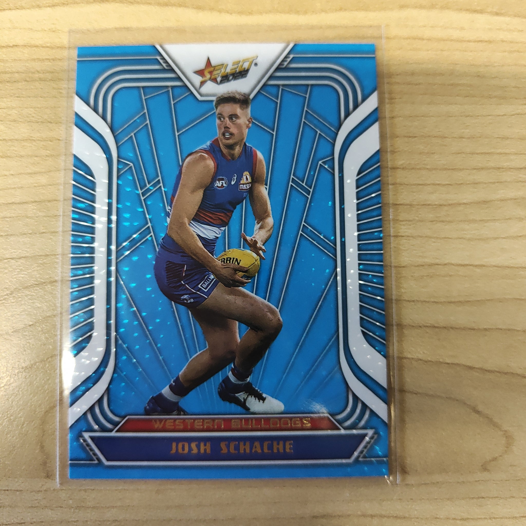 2022 AFL Footy Stars Fractured Arctic Blue Josh Schache Western Bulldogs 184/190