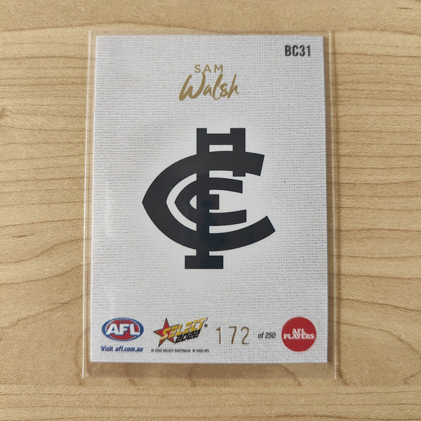 2022 AFL Footy Stars Blank Canvas Sam Walsh Carlton 172/250
