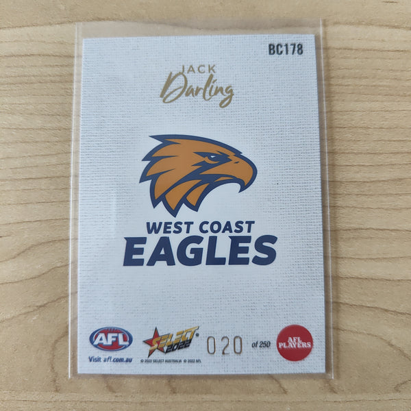 2022 AFL Footy Stars Blank Canvas Jack Darling West Coast 020/250