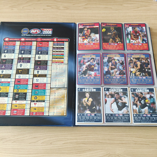 2008 Teamcoach Complete Base and Silver Football Card Sets In Album