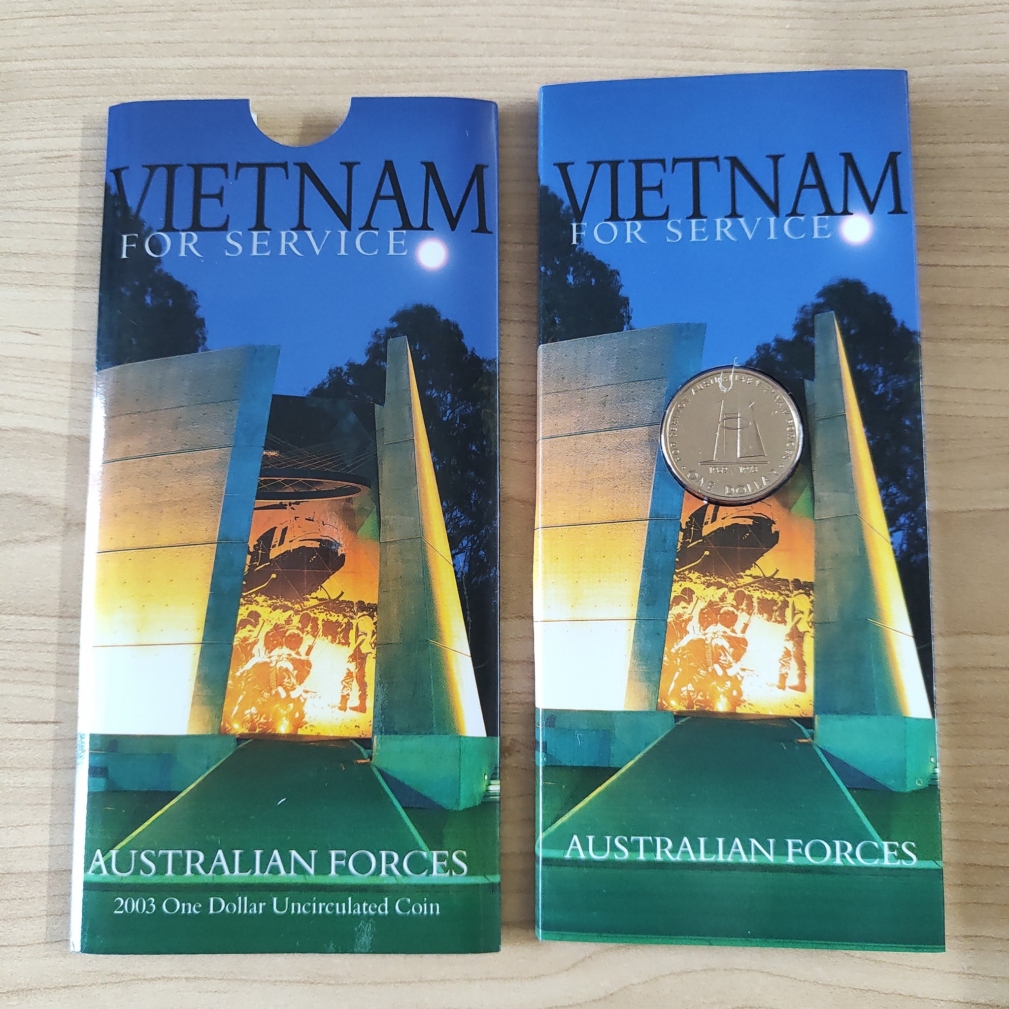 2003 Vietnam For Service Australian Forces $1 Uncirculated Carded Coin