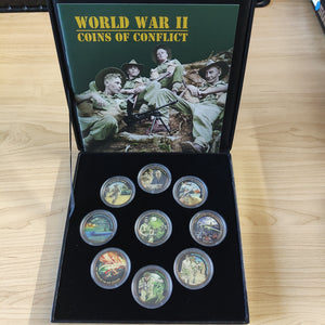 Australia Macquarie Mint World War II Coins of Conflict Gold Plated Penny Set