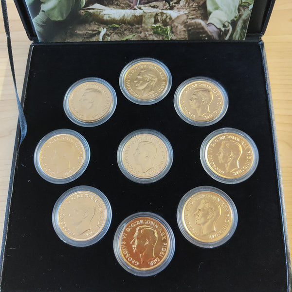 Australia Macquarie Mint World War II Coins of Conflict Gold Plated Penny Set