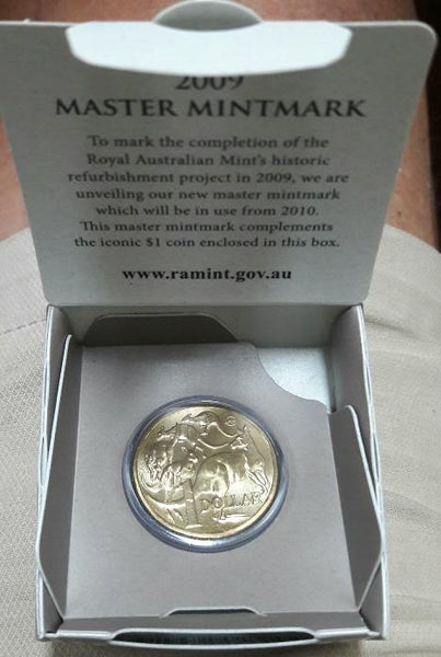 Australia 2009 $1 Mob of Roos Master mint Mark Counterstamp Uncirculated Coin