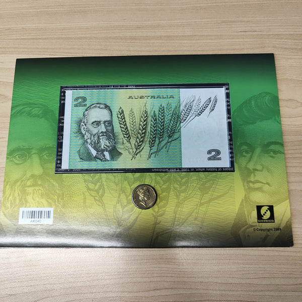 Sherwood 2009 Two Dollar Limited Edition Pack Last $2 Note First $2 Coin Folder