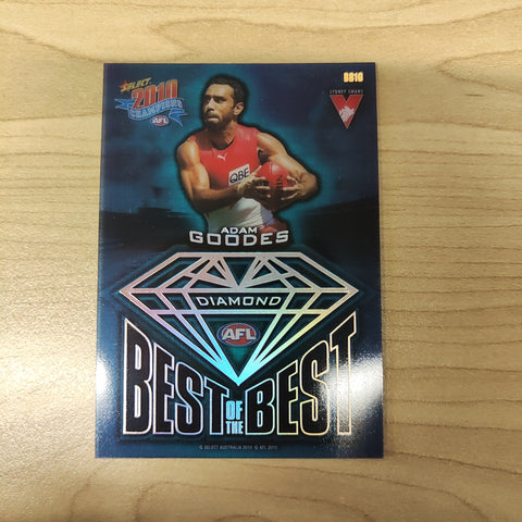 2010 Select Champions Diamond Best of the Best Adam Goodes Sydney Acetate Football Card