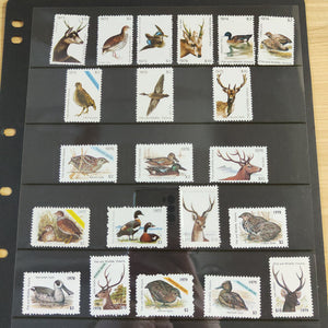 Australia 1973-1979 Victorian Department of Conservation Hunting Licence Stamps Complete Set Deer, Ducks, Quails Mint unhinged