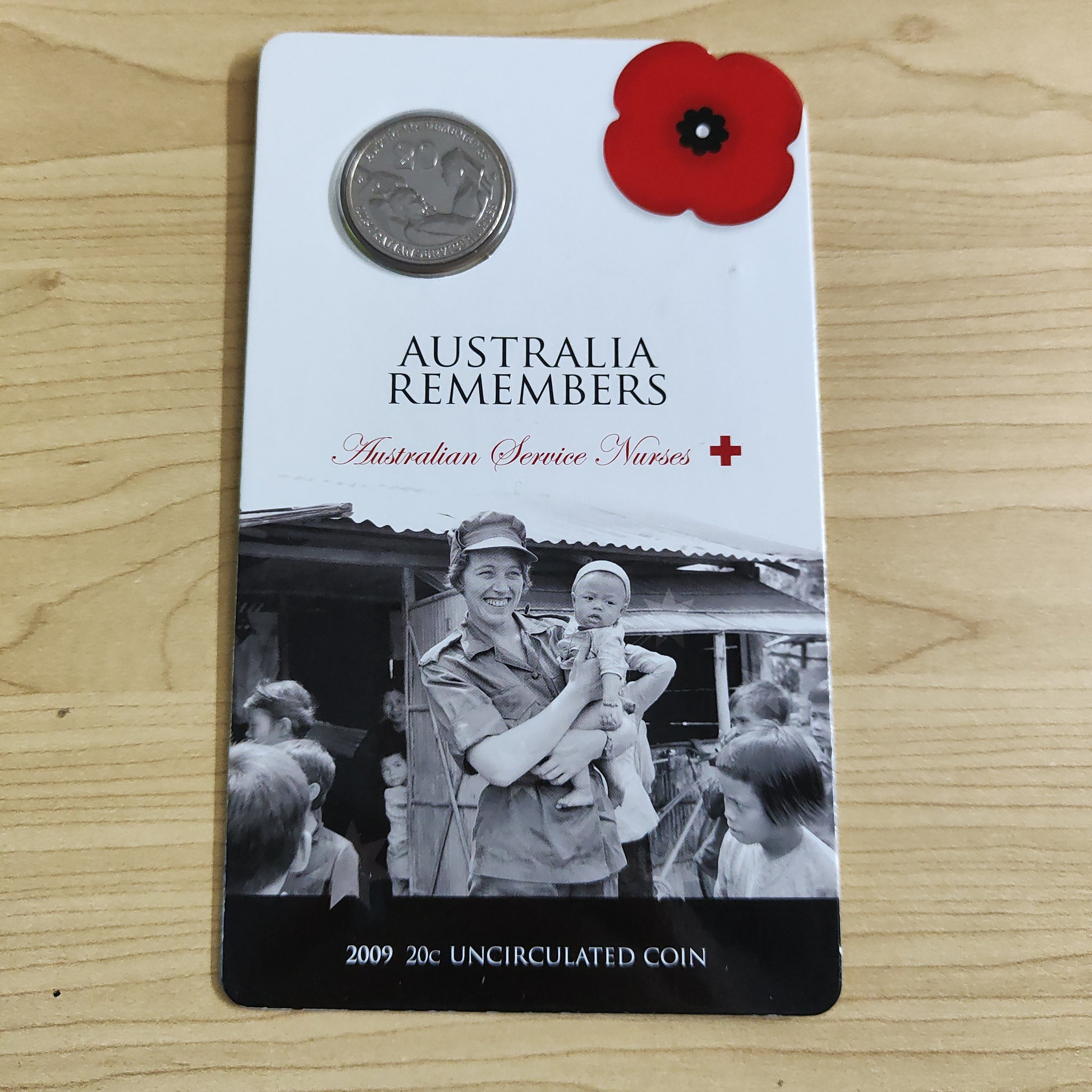 2009 Australia Remembers Australian Service Nurses 20c Uncirculated Carded Coin
