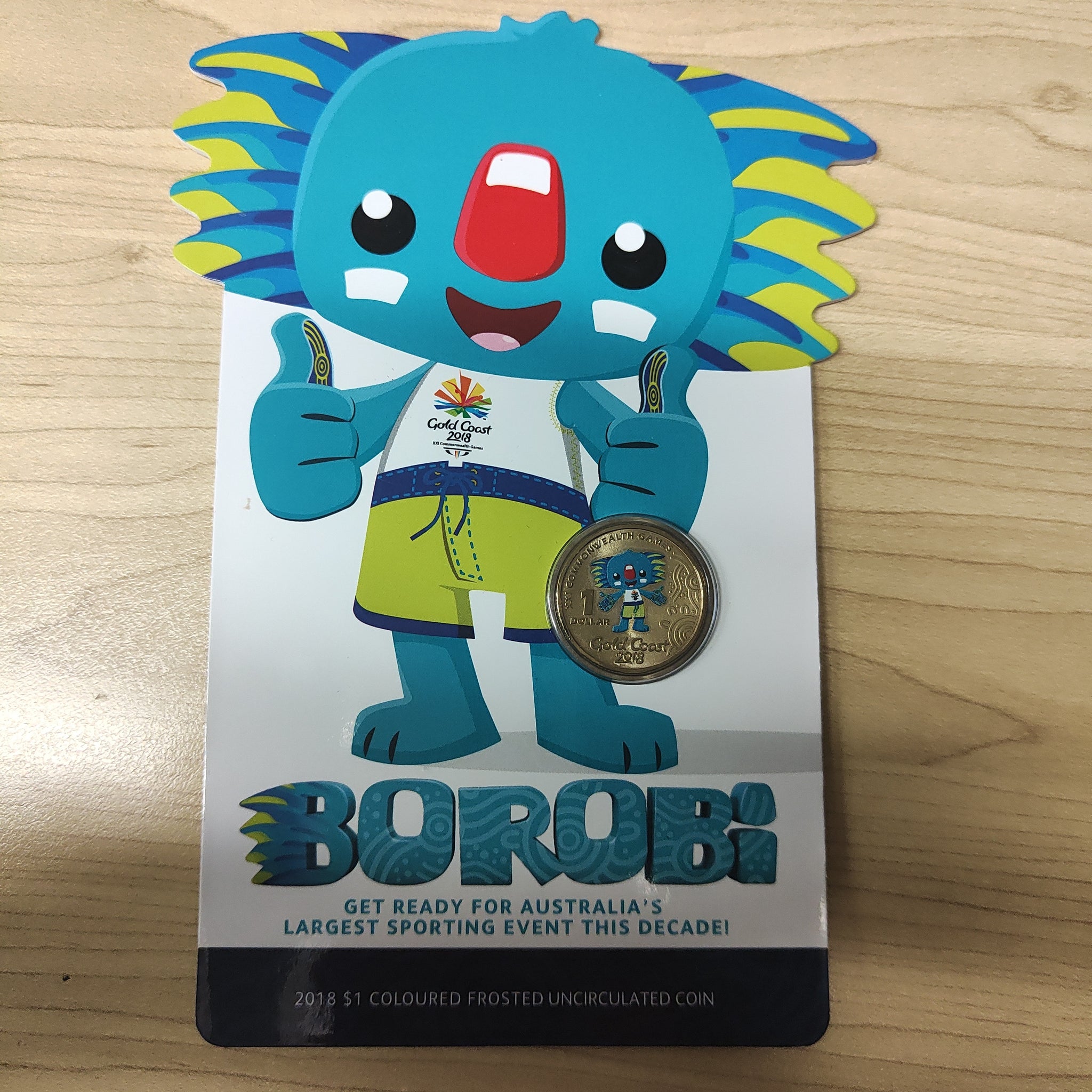 Australia 2018 Royal Australian Mint $1 Commonwealth Games Gold Coast Borobi Uncirculated Coin