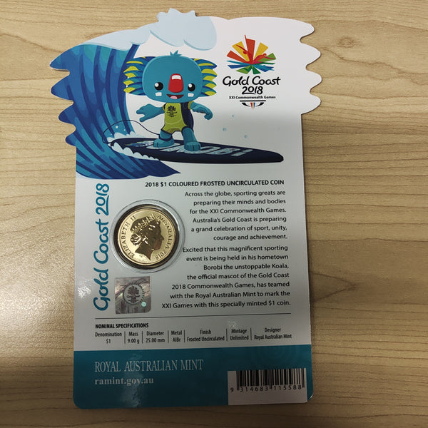 Australia 2018 Royal Australian Mint $1 Commonwealth Games Gold Coast Borobi Uncirculated Coin