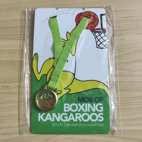 Australia 2016 Royal Australian Mint $1 Olympics Mob of Boxing Kangaroos Uncirculated Basketball Carded Coin
