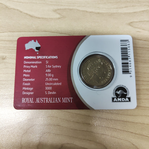 2017 Royal Australian Mint ANDA $1 Mob of Roos Uncirculated "S" Privy Mark Carded Coin