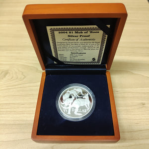 Australia 2004 Royal Australian Mint $1 Mob of Roos 1oz Silver Proof Coin Masterpieces in Silver