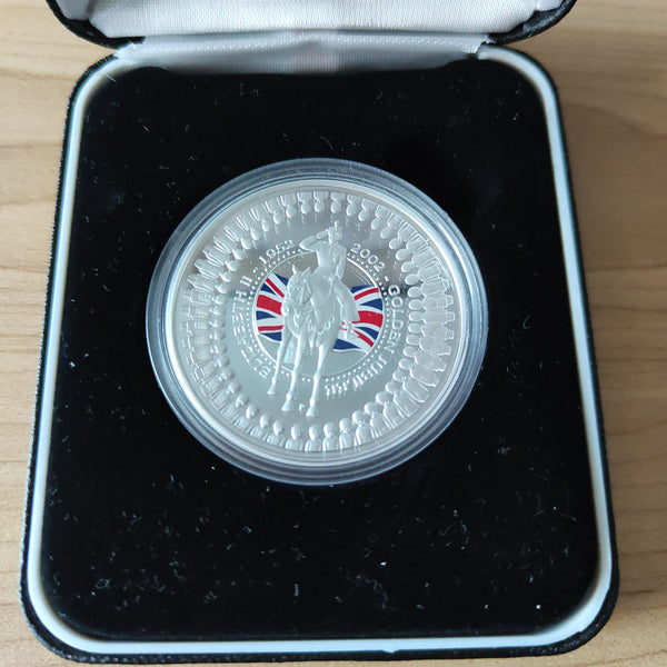 Australia 2002 Perth Mint $1 Golden Jubilee Anniversary of Assession Queen Elizabeth II 1oz 999 Silver Coin
