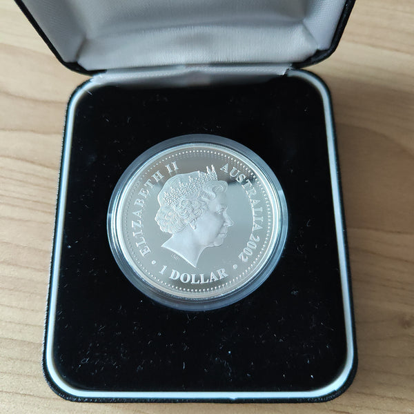 Australia 2002 Perth Mint $1 Golden Jubilee Anniversary of Assession Queen Elizabeth II 1oz 999 Silver Coin