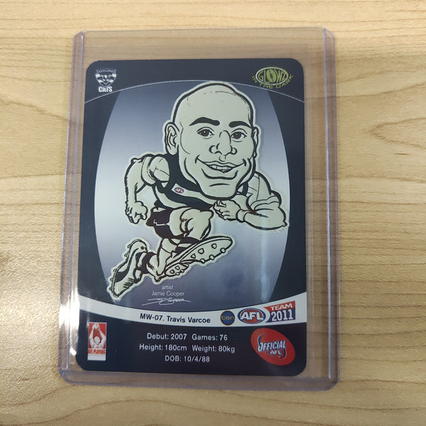 2011 AFL Teamcoach Magic Wildcard Printing Error Card Travis Varcoe Geelong