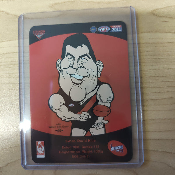 2011 Teamcoach Star Wildcard Printing Error Card David Hille Essendon