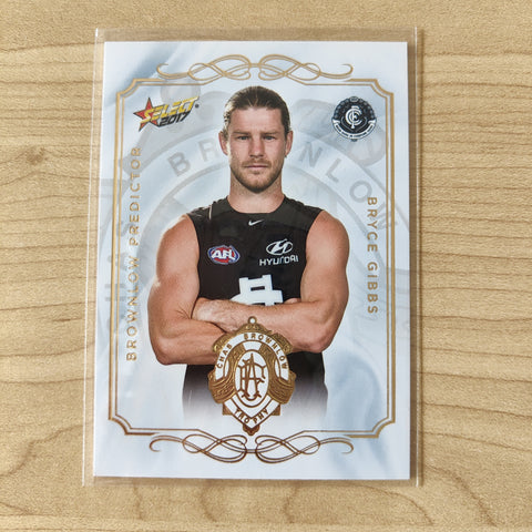 2017 Select Footy Stars Brownlow Predictor Bryce Gibbs Carlton 163/275