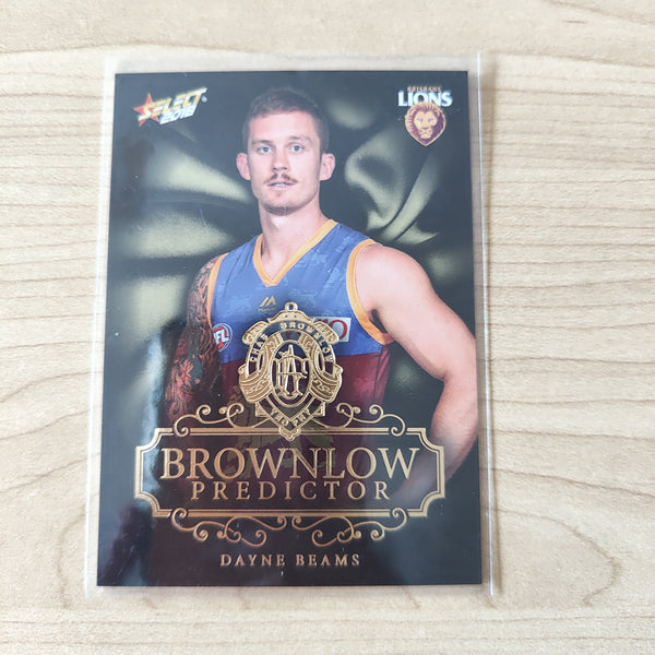 2018 Select Footy Stars Gold Brownlow Predictor Dayne Beams Brisbane 028/250