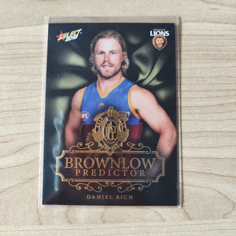 2018 Select Footy Stars Gold Brownlow Predictor Daniel Rich Brisbane 092/250