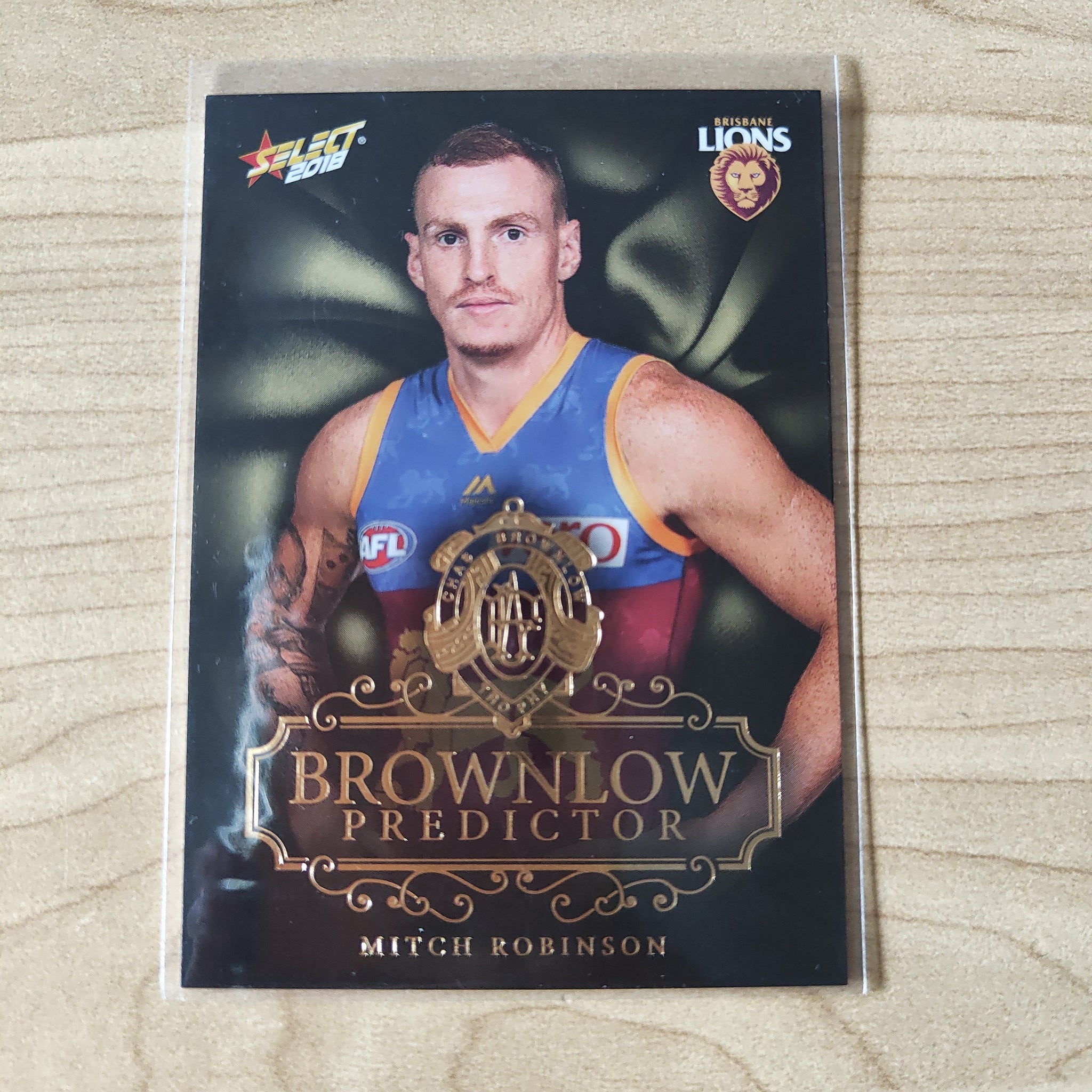 2018 Select Footy Stars Gold Brownlow Predictor Mitch Robinson Brisbane 088/250
