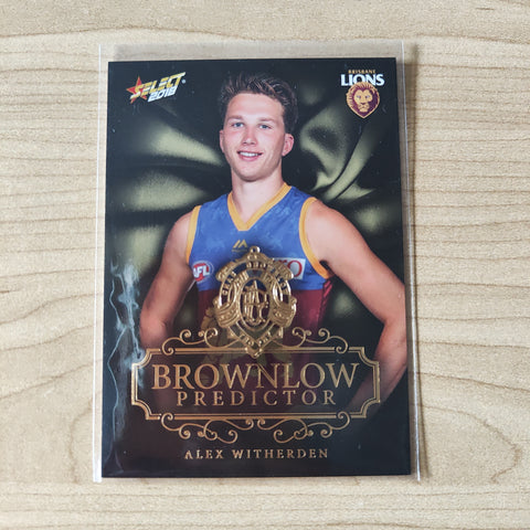 2018 Select Footy Stars Gold Brownlow Predictor Alex Witherden Brisbane 169/250