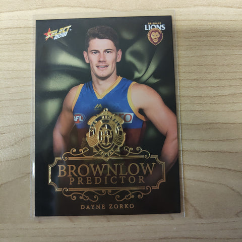 2018 Select Footy Stars Gold Brownlow Predictor Dayne Zorko Brisbane 139/250