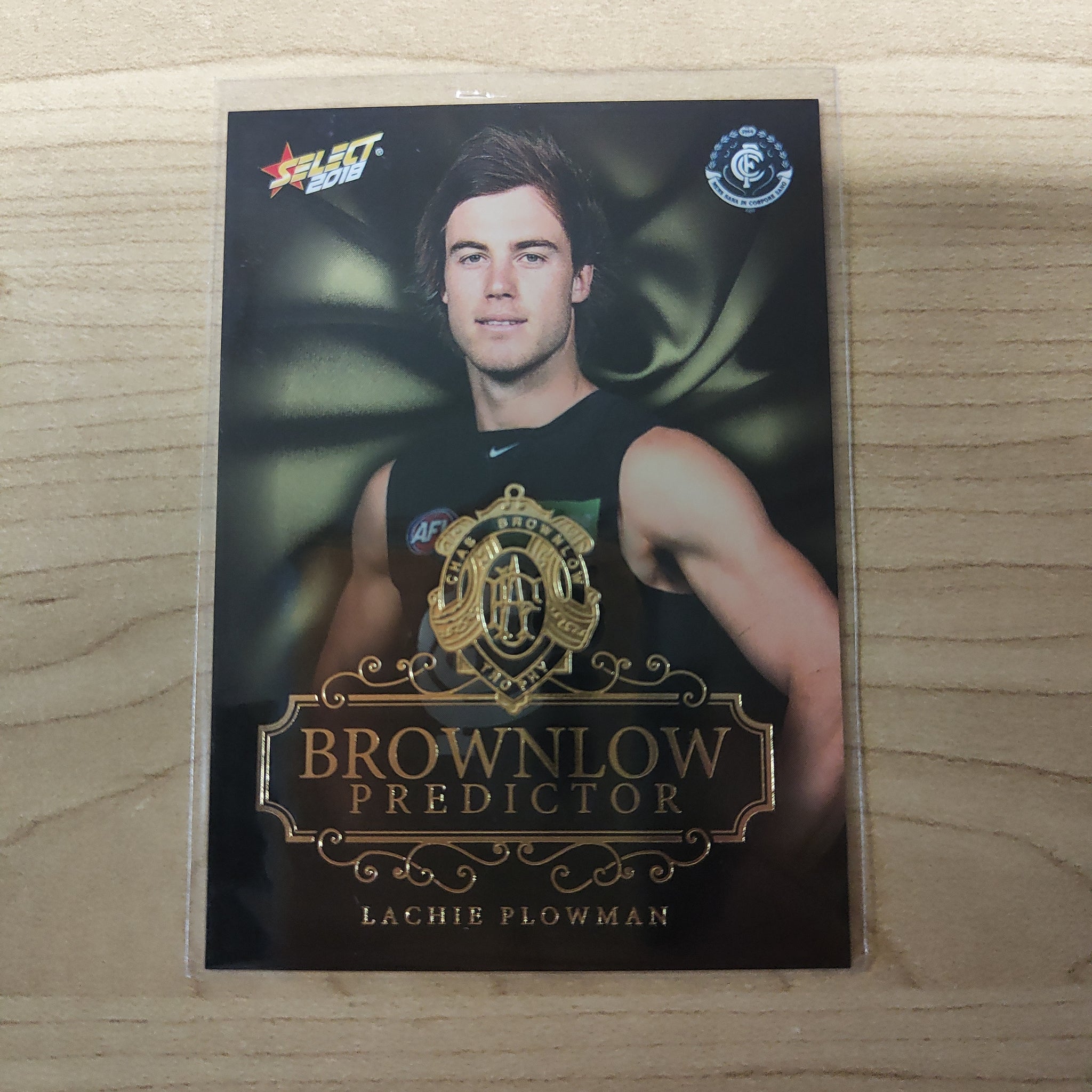 2018 Select Footy Stars Gold Brownlow Predictor Lachie Plowman Carlton 042/250
