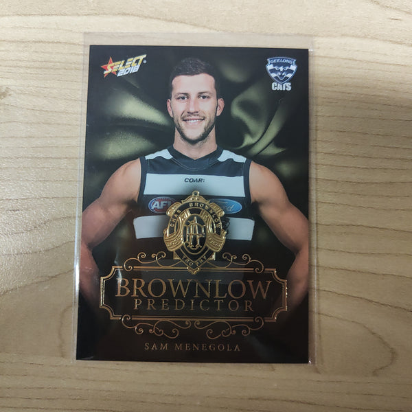 2018 Select Footy Stars Gold Brownlow Predictor Sam Menegola Geelong 066/250