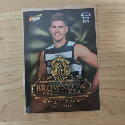 2018 Select Footy Stars Gold Brownlow Predictor Zac Smith Geelong 114/250