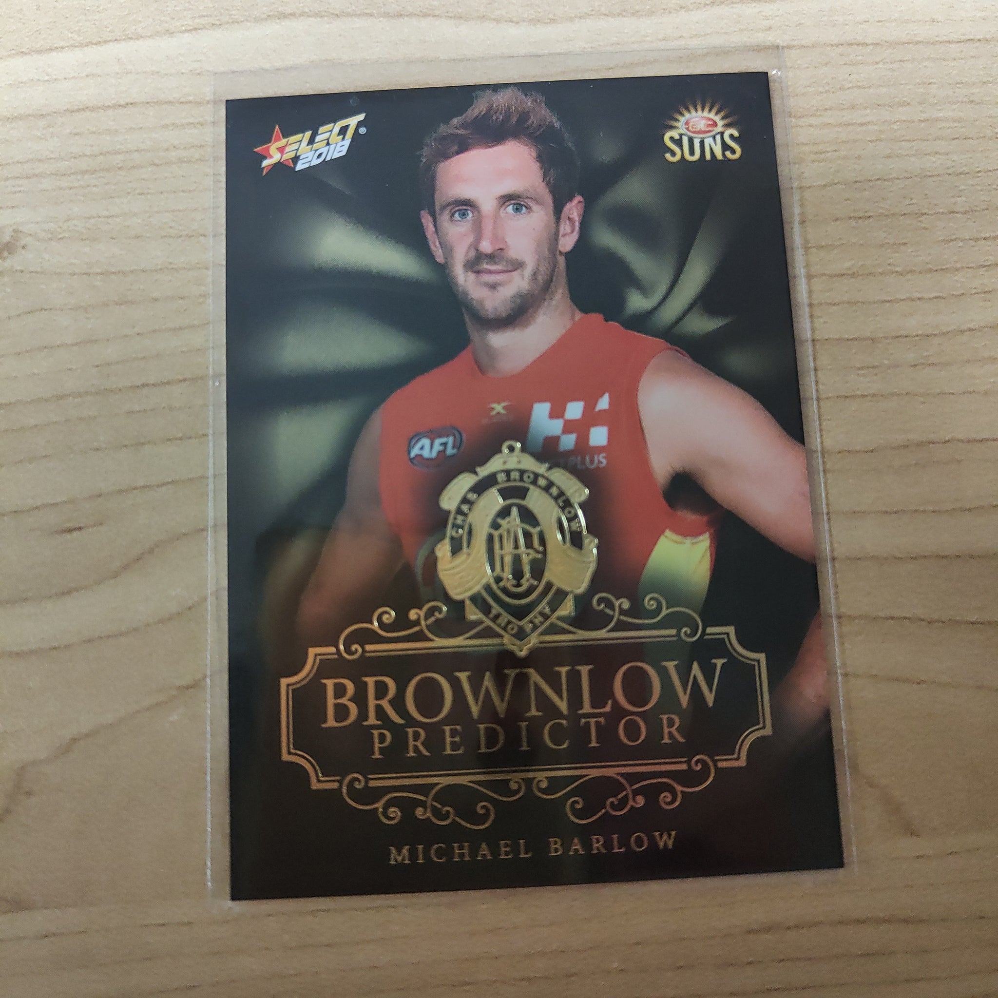 2018 Select Footy Stars Gold Brownlow Predictor Michael Barlow Gold Coast Suns 094/250