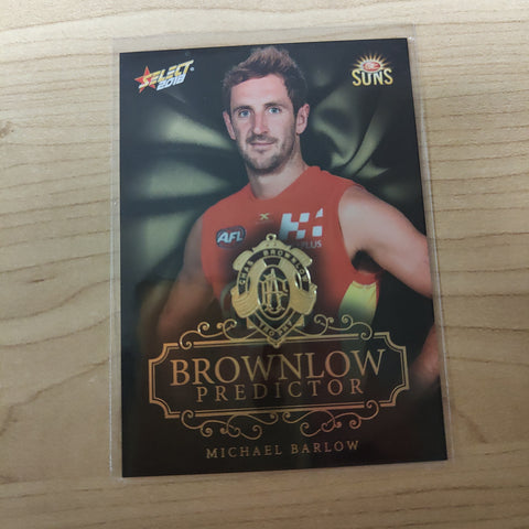 2018 Select Footy Stars Gold Brownlow Predictor Michael Barlow Gold Coast Suns 094/250