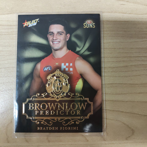 2018 Select Footy Stars Gold Brownlow Predictor Brayden Fiorini Gold Coast Suns 219/250