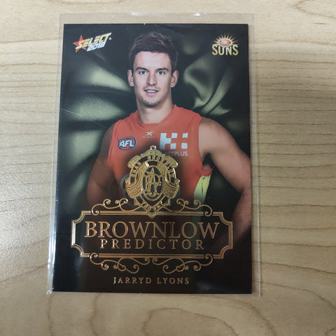 2018 Select Footy Stars Gold Brownlow Predictor Jarryd Lyons Gold Coast Suns 196/250