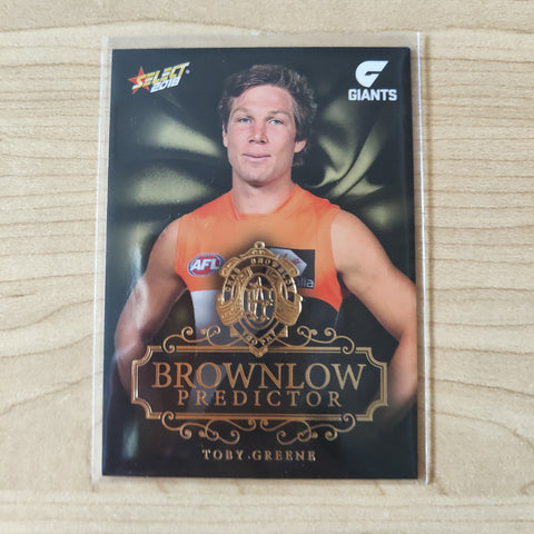 2018 Select Footy Stars Gold Brownlow Predictor Toby Greene GWS 084/250