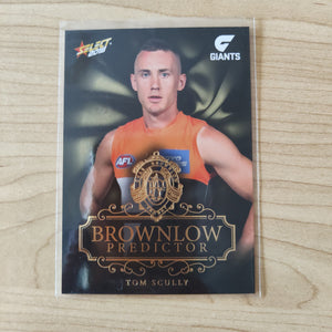 2018 Select Footy Stars Gold Brownlow Predictor Tom Scully GWS 186/250