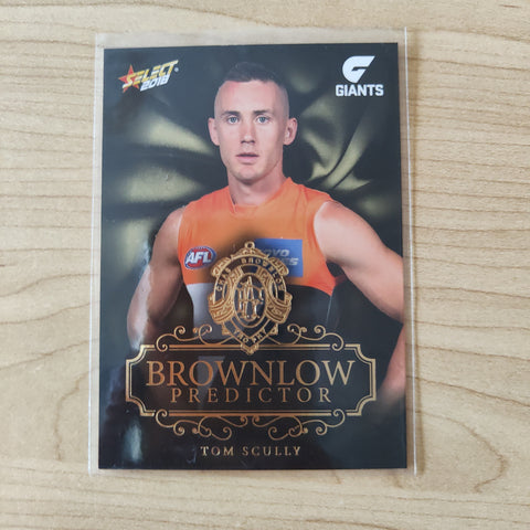 2018 Select Footy Stars Gold Brownlow Predictor Tom Scully GWS 186/250