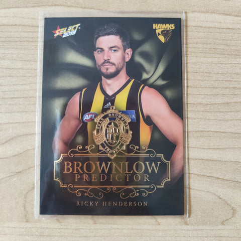 2018 Select Footy Stars Gold Brownlow Predictor Ricky Henderson Hawthorn 142/250