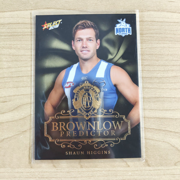 2018 Select Footy Stars Gold Brownlow Predictor Shaun Higgins North Melbourne 133/250