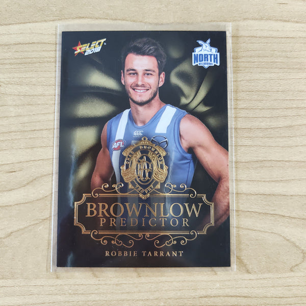 2018 Select Footy Stars Gold Brownlow Predictor Robbie Tarrant North Melbourne 118/250
