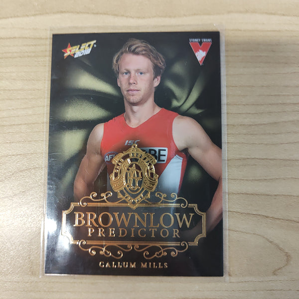 2018 Select Footy Stars Gold Brownlow Predictor Callum Mills Sydney 025/250