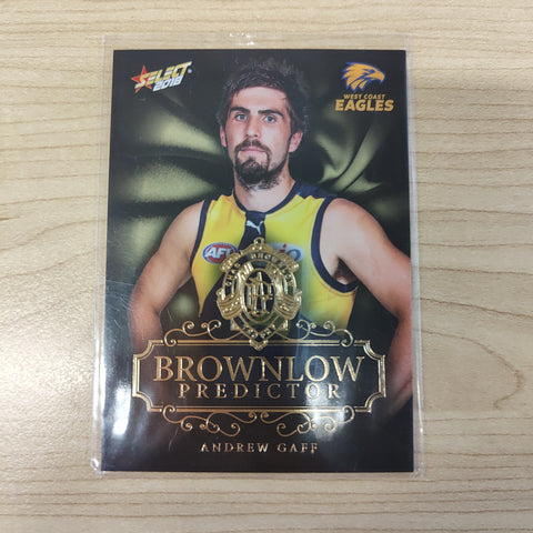 2018 Select Footy Stars Gold Brownlow Predictor Andrew Gaff West Coast 035/250