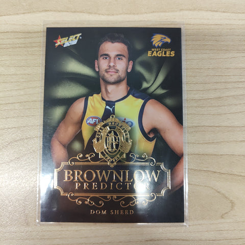 2018 Select Footy Stars Gold Brownlow Predictor Dom Sheed West Coast 162/250