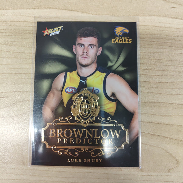 2018 Select Footy Stars Gold Brownlow Predictor Luke Shuey West Coast 118/250