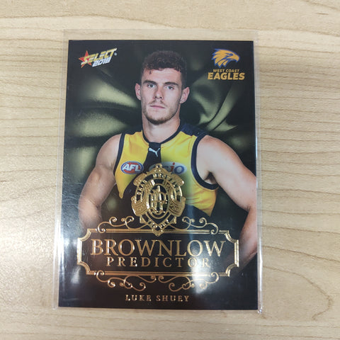 2018 Select Footy Stars Gold Brownlow Predictor Luke Shuey West Coast 118/250