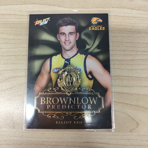 2018 Select Footy Stars Gold Brownlow Predictor Elliot Yeo West Coast 081/250