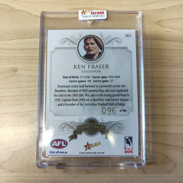 2009 Select Heritage Ken Fraser Essendon No. 96/500