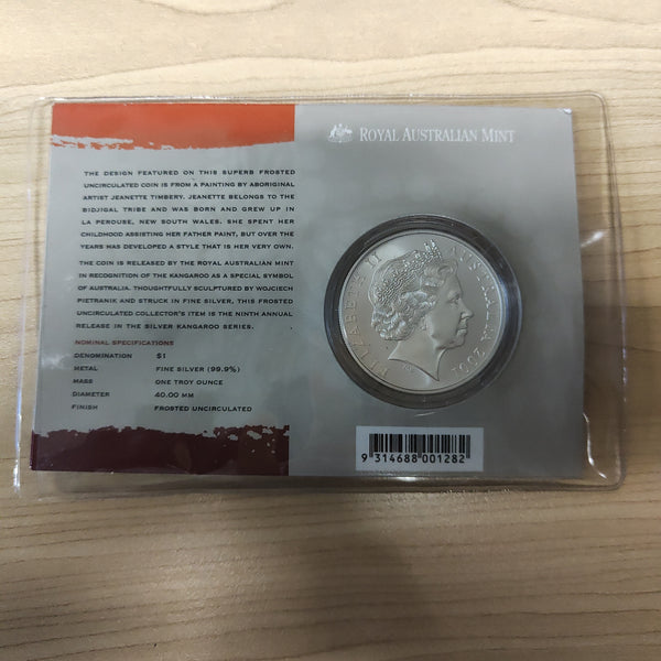 Australia 2001 Royal Australian Mint  $1 Silver Kangaroo 1oz Frosted Uncirculated Coin