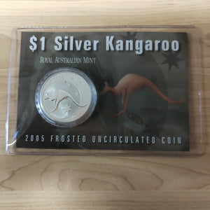 Australia 2005 Royal Australian Mint $1 Silver Kangaroo 1oz Frosted Uncirculated Coin