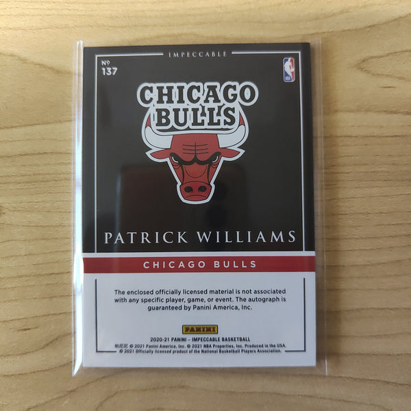 2021 Panini Rookie Elegance Patrick Williams NBA Signature Patch Card No.38/88